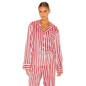 Red and White Striped Womens Pajamas